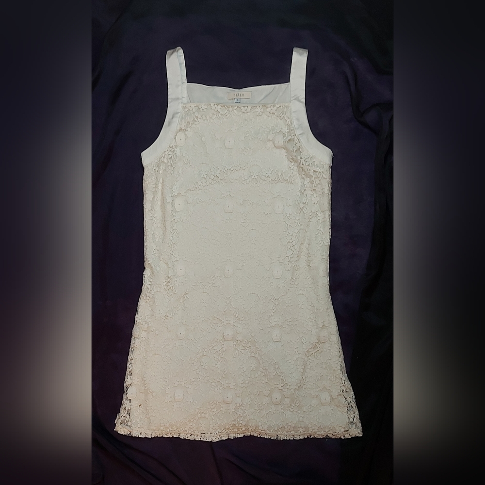 Halo White Lace Slip Dress Sz Small